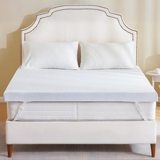JHK Memory Foam Mattress Topper w/Removable Soft Cover&Elastic Straps,Queen Full picture