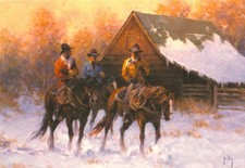 COWBOY CHRISTMAS ~NEW Leanin' Tree Card with envelope  ~Western Christmas theme picture