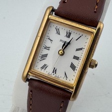 VTG Pulsar Quartz Watch VX51-X349 Women Gold Tone Rectangle Leather New Battery picture