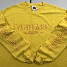 Vintage y2k Harley Davidson Motorcycles Flames Graphic Long Sleeve Shirt 2007 XL picture
