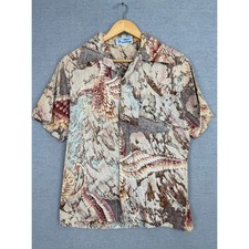 Vintage Ocean Pacific OP Sunwear Tiger Print Button Shirt Mens M 70s hippie picture