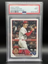 Topps 2023 Series 1 Shohei Ohtani Advanced Stats Back #17 PSA 9 /300 picture