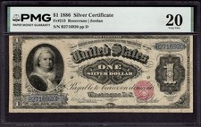 1886 $1 Silver Certificate Martha Note PMG 20 Fr.215 Item #2541040-008 picture