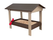 Amish Made in USA Covered Ground Feeder - Tudor Brown & Weatherwood picture