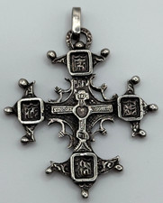 Vintage Peruzzi 800 Silver Florence Italy Cross Pendant picture