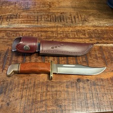 Vintage Buck 119 Special Fixed Blade Hunting Knife USA Leather Sheath picture