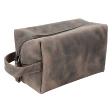 Oswego Men's Leather Dopp Kit & Small Travel Handbag picture