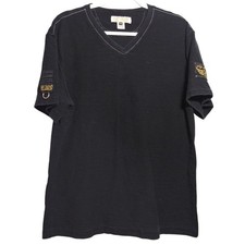 Art  Nuvo Streetwear Y2k Black V-Neck Men's Short Sleeve Tee Shirt Size 2XL picture