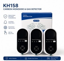 KH158 3-Pack Carbon Monoxide & Gas Detectors Home Business Safety New picture