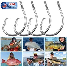 50/100PCS Stainless Steel Tuna Circle Hook Big Game Sea Fishing Hook 8/0-14/0 picture