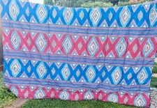 Vintage Reversible Queen Comforter Southwestern Aztec Boho Cottage Bedding picture