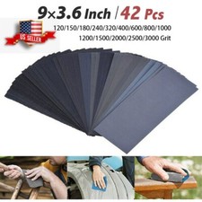 42pc Wet Dry Sand paper 150 180 240 320 400 600 800 1000 3000 Grit Assorted Wood picture