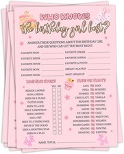 Birthday Party Games, Who Knows the Birthday Girl Best, 25 Pcs Double-Sided Fill picture