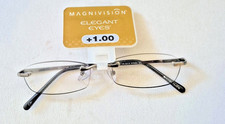 Magnivision Elegant Eyes Kristin SIL RIMLESS Reading Glasses +1.00 NWT picture