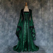 Halloween Costume Witch Long Dress Women Party Medieval Revival Adults Cosplay picture