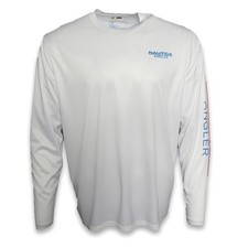 Nautica Angler White Poly Men's Performance Long Sleeve Shirt UPF 50+ Size 2XL picture