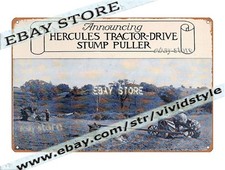 1964 Hercules Tractor Drive Stump Puller Tin Sign office decoration picture