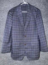 Bonobos Sport Coat Mens 38R Italian Wool Plaid Slim Fit Blue Super 100s Tweed picture