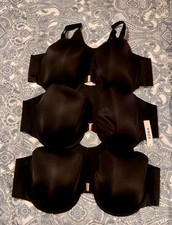 Lot Of 3 Soma Vanishing Back 360 Full Coverage Bra 42C Underwire Comfort Black picture