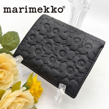 MARIMEKKO Wallet Leather Black Authentic From Japan picture