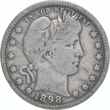 1898 Barber Quarter Average Circ picture