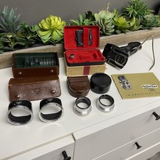 Rollei Rolleiflex Vintage Accessories Lot – Hoods, Cases, Lens Filters & Manual picture