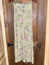 Carole Little Size 4 Green Floral Fairy Maxi Length Skirt Y2K 90s Vintage picture