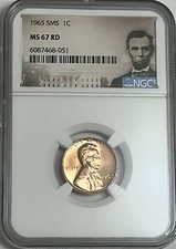 1965 SMS NGC MS67 RD Lincoln Memorial Penny 1c Special Mint Set Uncirculated picture