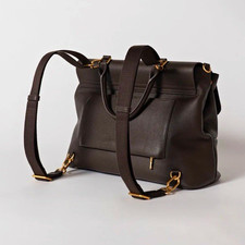 alf the label Espresso Backpack Gold Hardware Zip/Magnetic Laptop Pockets picture
