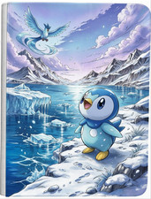 Piplup & Articuno Artic UV Color or Laser Engraved Zipper 4-9-12 Slot Binder picture