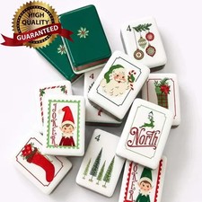 🎁🎁160PCS 4 Layer Acrylic Christmas Santa Engraved Set American Mahjong Tiles- picture