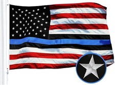3x5 USA Thin Blue Line Police Lives Matter Flag Red White Black Blue Embroidered picture