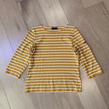 Saint James L’Atelier Breton Striped Shirt White/Orange Women’s 6 picture