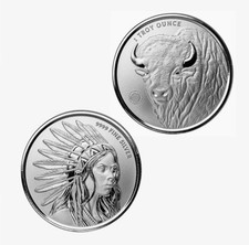 1 oz Silver Round Buffalo Girl .999 Silver Bullion Round picture