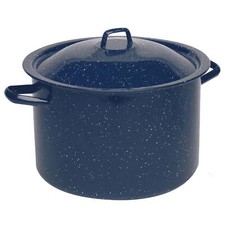 6 Quart Blue Speckled Enamel Stock Pot, Perfect for Soups and Stews picture