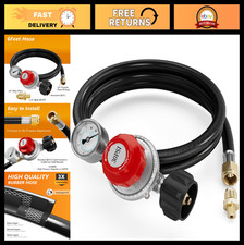 6FT Adjustable Propane Regulator 0-30 PSI with 0-60 PSI Gauge for BBQ, Fryer, Sm picture