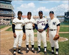 Mantle Mays Aaron Clemente Photo 8X10 -  Yankees Giants COLORIZED  picture