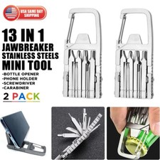 2pc 2025 Multi 13 in 1 Jawbreaker Mini Tool Carabiner Screwdriver Bottle Opener picture