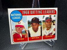 3 Excellent Cards From 1968:  Pete Rose-Bob Gibson-Matty Alou-NL/AL LEADERS picture