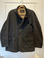 Barbour Waxed Jacket L Black Men's Commander Long Made in England Dark Navy Lutz picture