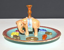 Antique Qing Dynasty Chinese Famile Rose Porcelain Joss Stick Dish w Elephant picture