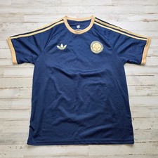 Adidas Colombia Soccer Jersey Adult L Navy Blue Gold Football 100% Polyester picture