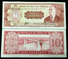 Paraguay 10 Guaranies 1952 banknote World Paper Money UNC Currency Bill picture