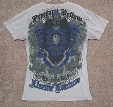 Xtreme Couture by Affliction Men's White T-Shirt Knight Sheild Y2K Size Large picture