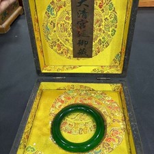 Imperial Green Jadeite Bangle With Box High Ice Vintage Jade Bracelet china picture
