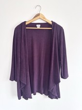 Chico’s Travelers Cardigan Open Front Acetate Slinky Plum Sz 1 (8/10) picture