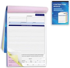 Contractor Invoice Book, 3 Part Carbonless Forms, Work Order Estimate Book...  picture