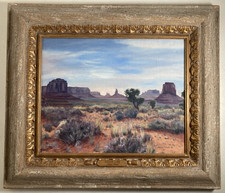 Vintage Original Oil Painting Plein Air Southwestern Desert Landscape Signed picture