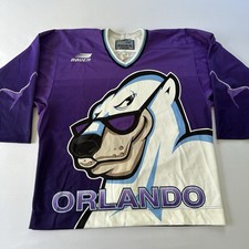 Rare 1997-98 Orlando Solar Bears Big Face Bauer Authentic IHL Jersey 52 picture