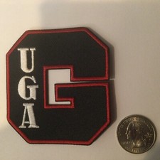 UGA University of  Georgia Bulldogs Vintage Embroidered Iron On Patch  3” X 2.75 picture